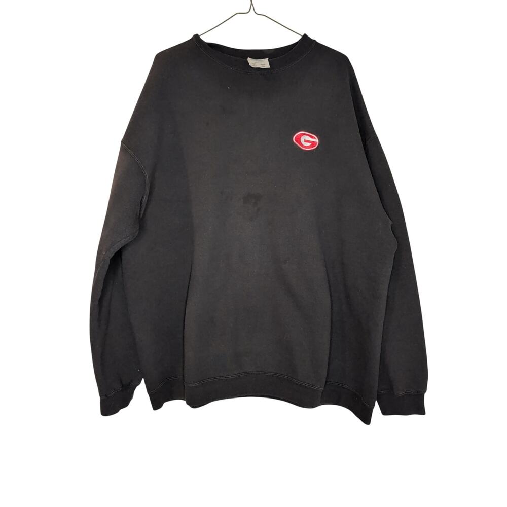 Vintage Adidas Georgia Bulldogs Crewneck Sweatshirt Black Men's 2XL UGA Fleece